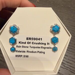 Turquoise Magnesite Silver Earrings